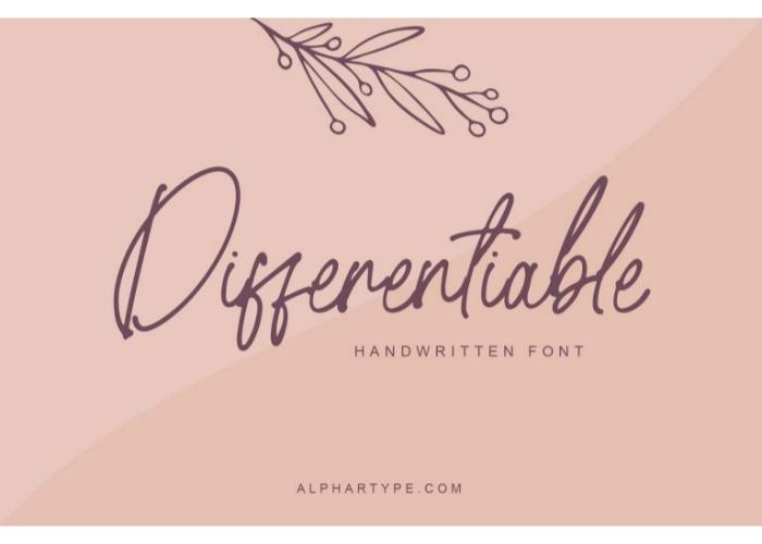handwritten typeface - Image of Differentiable Handwritten Font designed by AlphArtype.