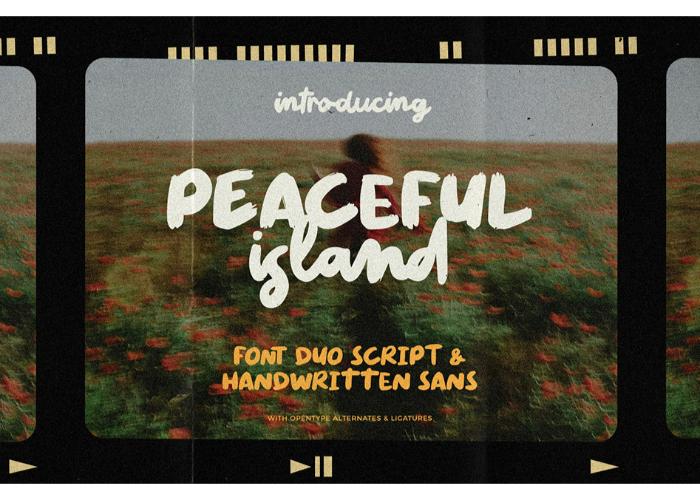handwritten typeface - peaceful island font