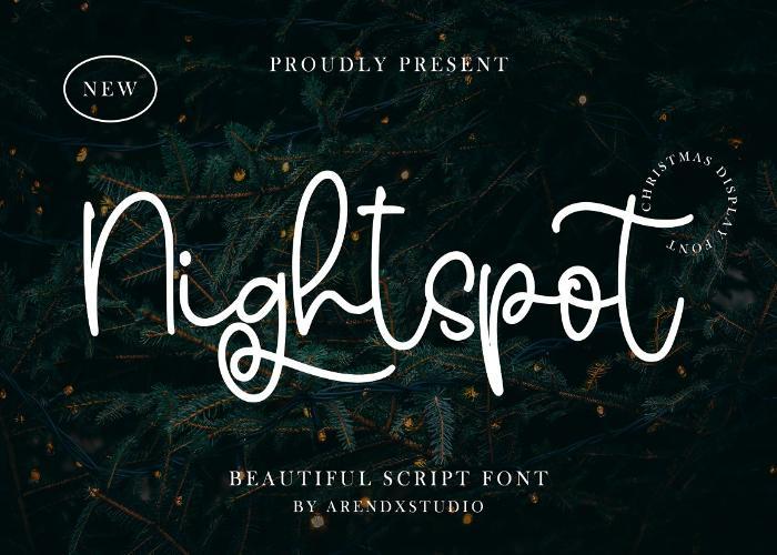 best handwritten fonts - Image of Nightspot Handwritten Font designed by Arendxstudio.