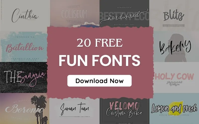 free fun fonts banner 