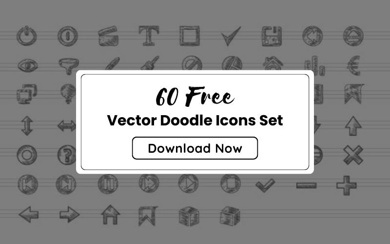 60 vector doodle icon set freebie