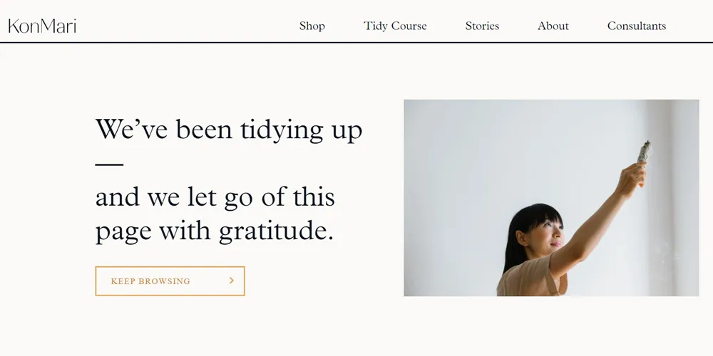 Marie Kondo webpage