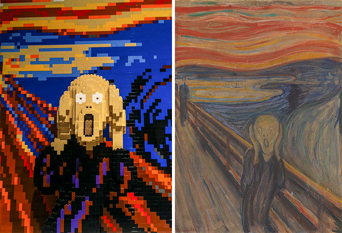 scream painting Lego
