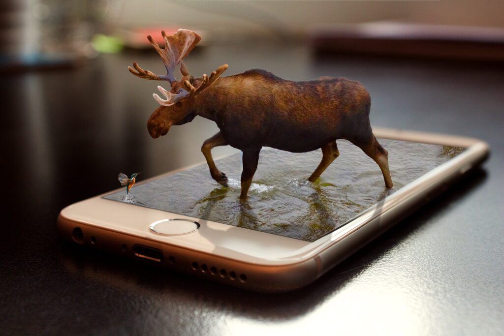 reindeer on phone