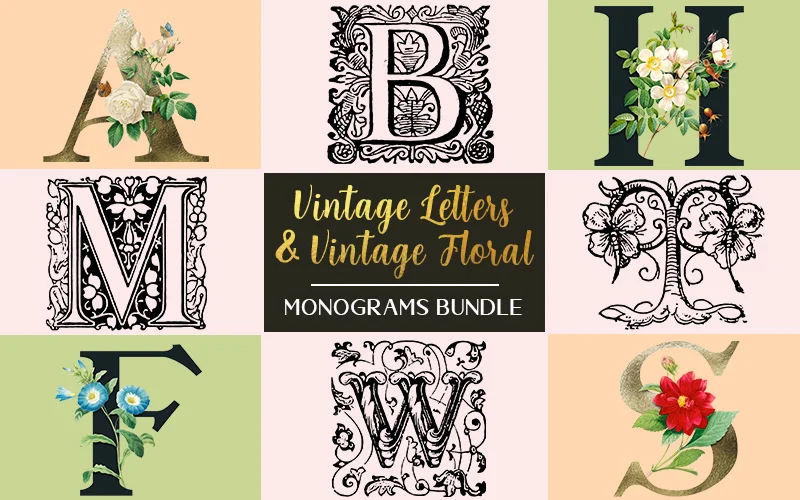 vintage design elements - monograms