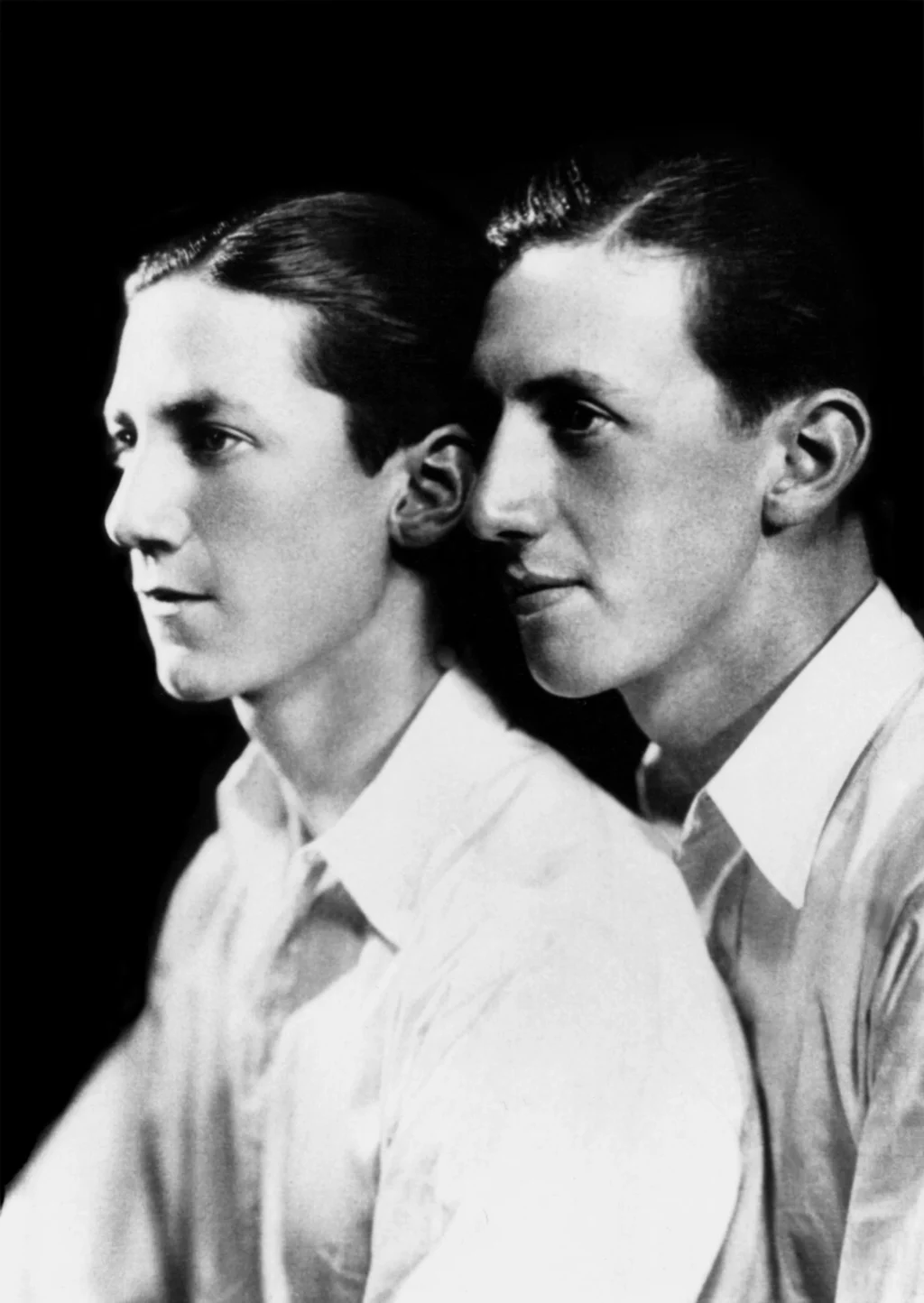 two men posing for a portrait photo