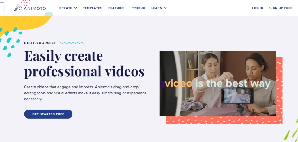 best landing page examples - Animoto