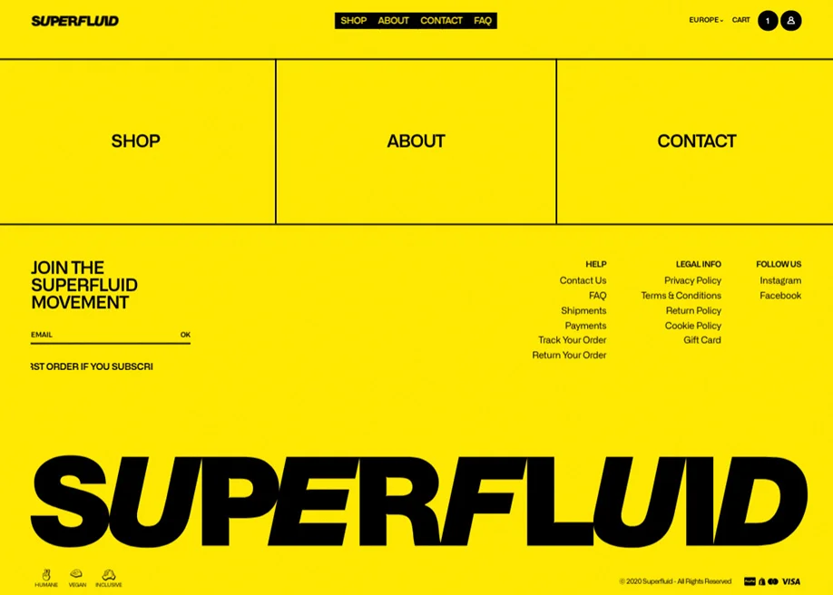 creative footer designs - Superfluid