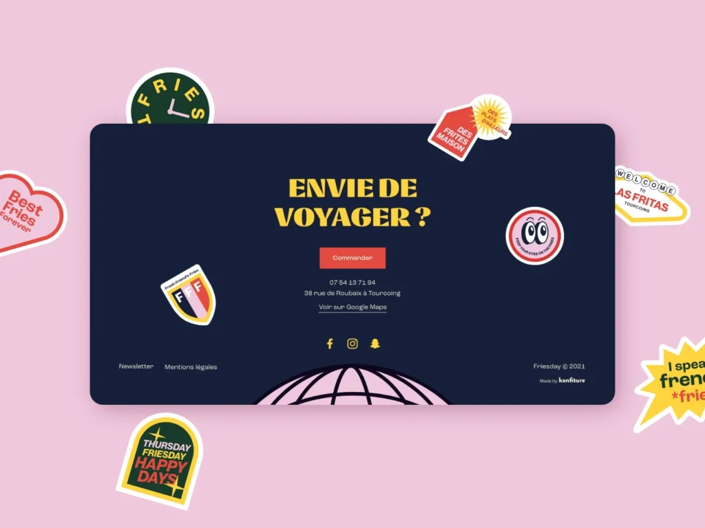 creative footer designs - Friesday