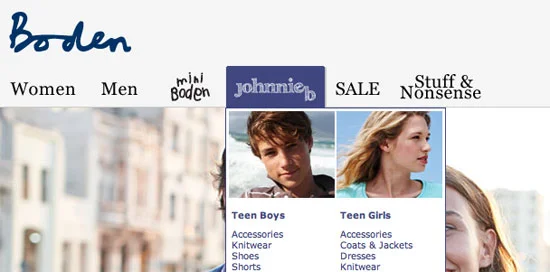 Boden UK homepage