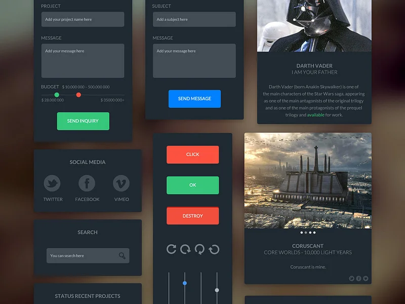 dark UI Kit