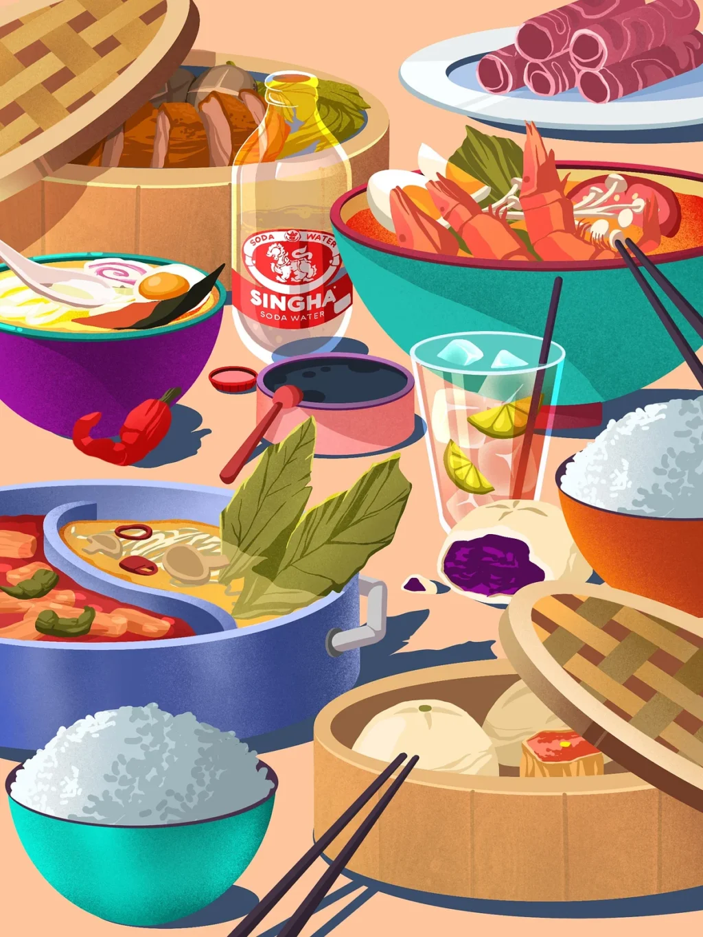 food illustrations - Japanese