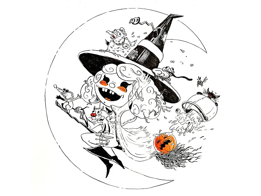 an illustration of a witch