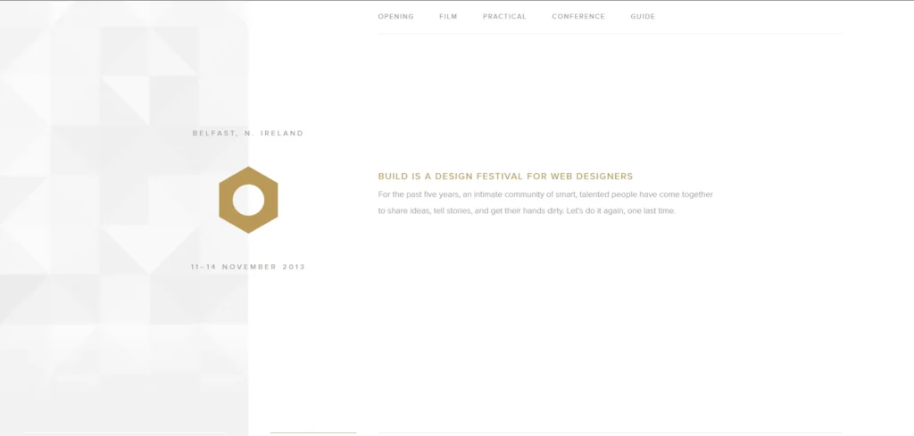 minimal website designs - build conference