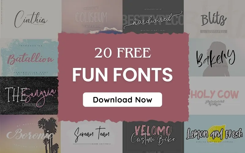 free fun fonts banner