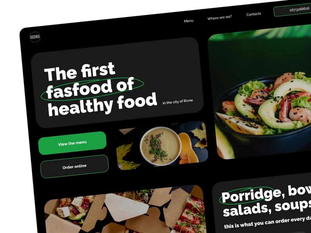 black and green website design