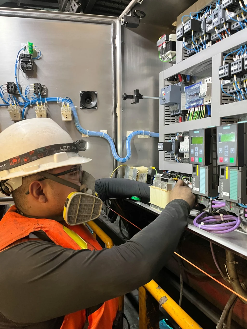  a man working with cables