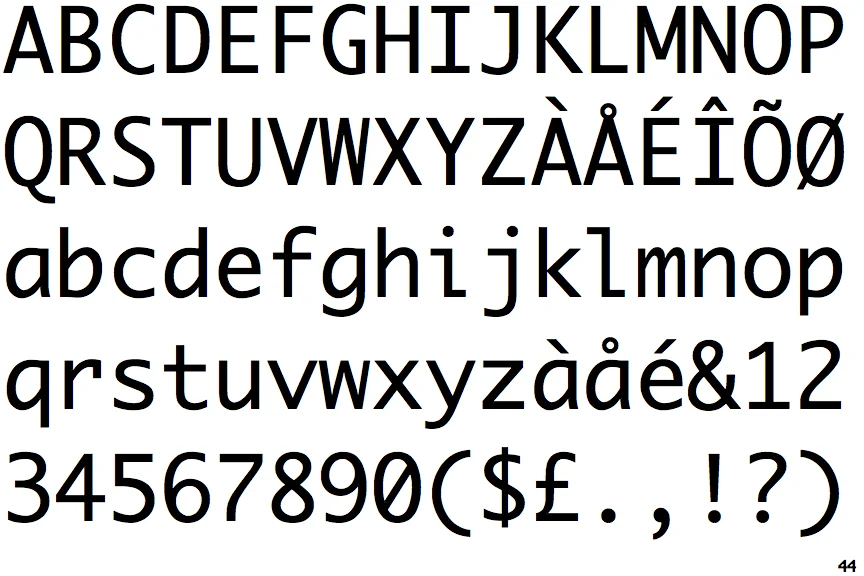 preview of the typeface