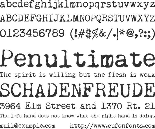 Remington Noiseless Font - a good typewriter font