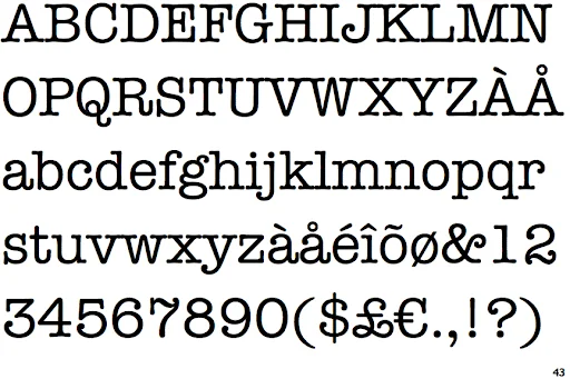 American Typewriter font preview