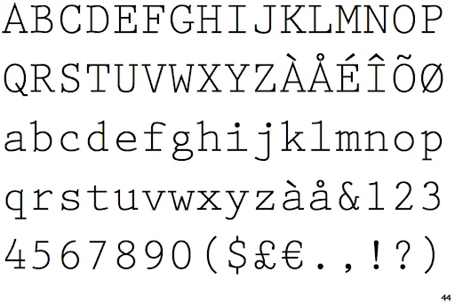 Prestige Elite - Typewriter font