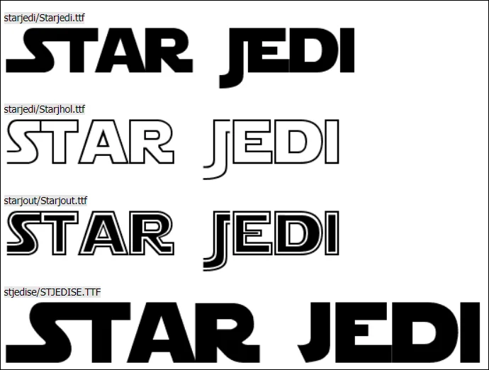 Jedi Star Wars font
