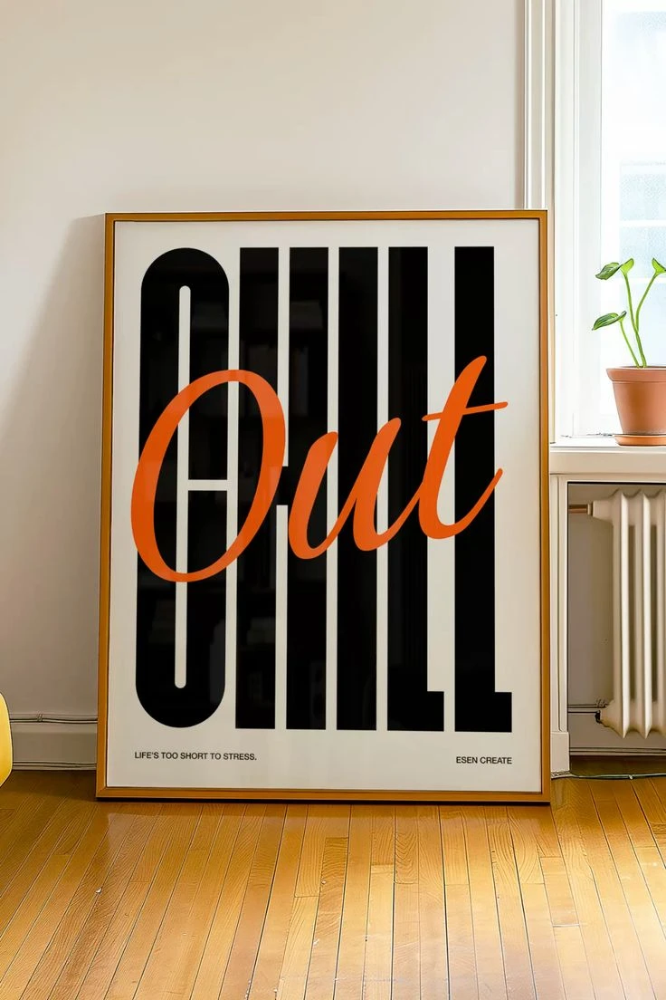 PosterDesignIdeas8 Chill out poster design, design inspo for bedroom posters